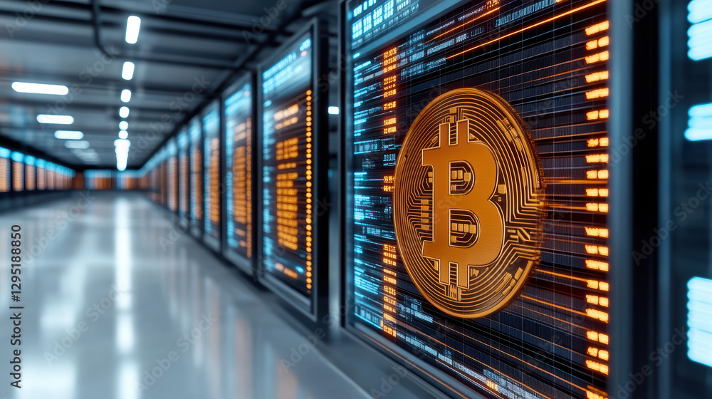 Poster cryptocurrency integration screen displaying bitcoin data and analytics