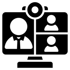 Virtual Conference Glyph Icon