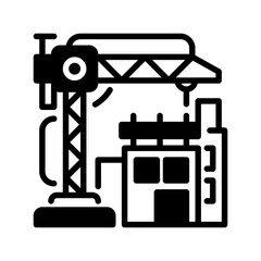 Construction Site line icon. Universal creative premium symbol. Vector sign icon logo template. Vector illustration