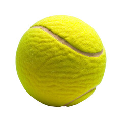 Photography of a tennis ball with isolated background.