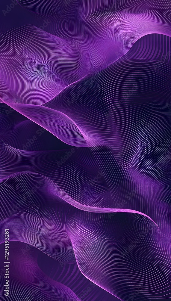 Poster abstract waves of purple lines create a textured background