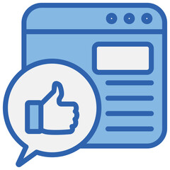 Online Engagement Blue White Icon
