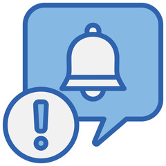 Push Notification Blue White Icon