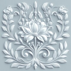 Fototapeta premium Ornate floral bas-relief design