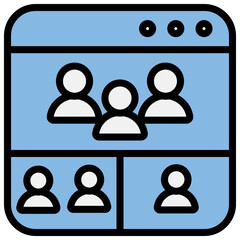 Breakout Room Blue Black Icon