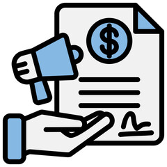 Sponsorship Blue Black Icon