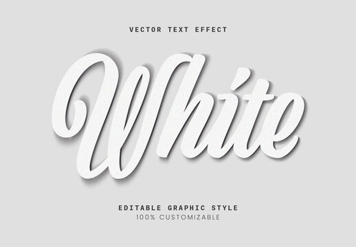 White Soft Shadow Script Typography Text Effect