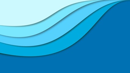 Blue sea abstract wave background with layered curves shape, fluid lines gradient composition, marble or plastic wavy texture background backdrop Ideal for banners, presentations, and walpaper