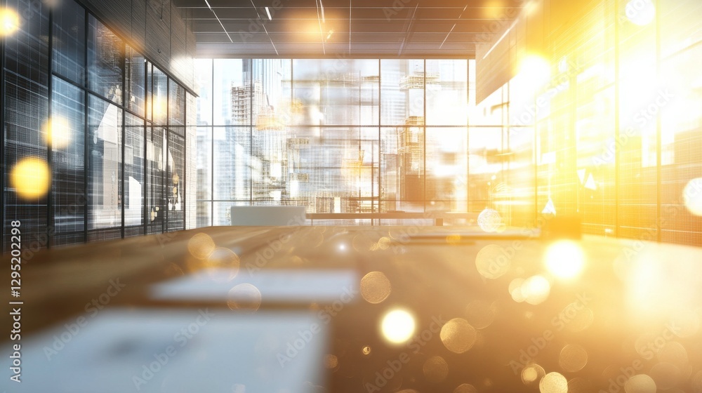 Poster modern workspace with engaging visuals and soft light