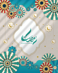Ramadan Kareem Paper Cut Style Background for Islamic Festive Design
