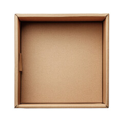 Fototapeta premium A plain, empty cardboard box ready for packaging or storage of items. transparent background