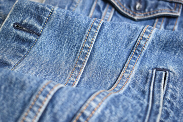 Fototapeta premium blue denim texture background, jean fashion style