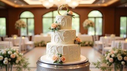 Layers of Love: Intricate Details of a Wedding Cake Up Close