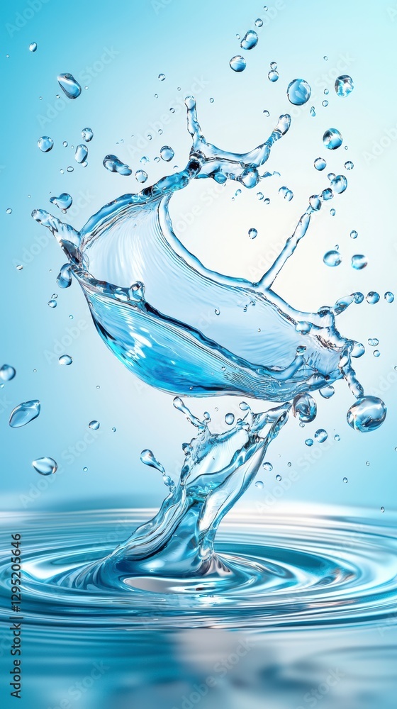 Poster dynamic water splashing action aquatic environment high-quality image close-up view fluid concept