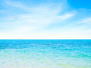 Blue sea with blue sky summer travel background, nature tropical island for tourism relax vacation in holidays.