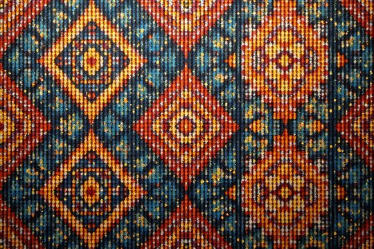 Geometric batik sarong pattern in earthy tones, handmade, cultural