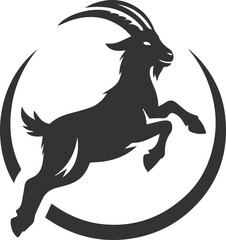Goat jumping around excitedly animal vector silhouette