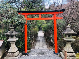 Japanese Torii Gate, Shinto gate, Shrine gate, Ryoanji Temple, Temple gate