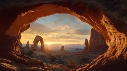 Scenic view of rock formations. bright sunny day. National park