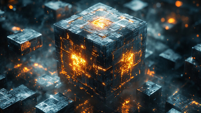 A conceptual digital representation of AI-driven quantum machine learning models analyzing climate data and optimizing energy efficiency, symbolizing innovation, sustainability, and advanced computing