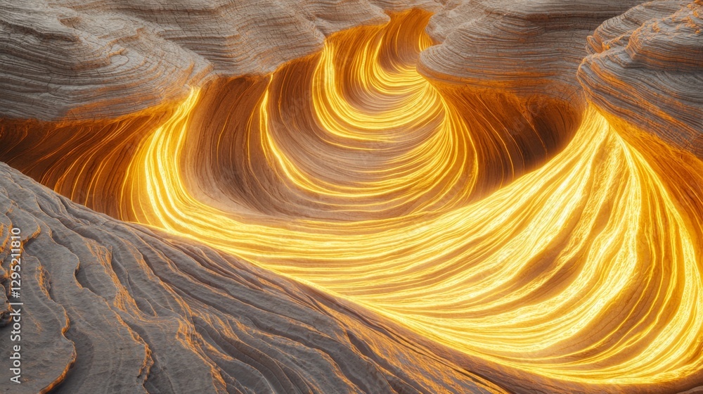 Aufkleber stunning flowing lava patterns creating mesmerizing swirls and curves in unique canyon landscape at 