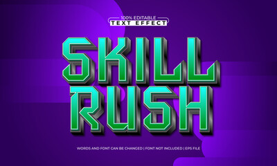 skill rush editable text effect with a work and job text style