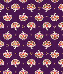 Seamless Floral Pattern in vector.Wild flowers, leaves, branches, candies repeat pattern design set.Handmade. Motif,Wallpaper, fabric or design of gift paper. Vector illustration.Print for bed linens.