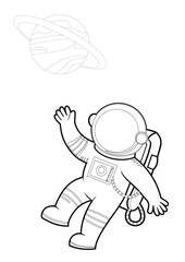 Space themed coloring sheets for children