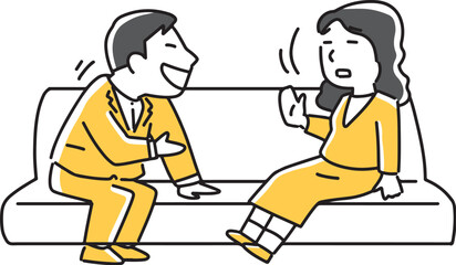 お願いする男性と断る女性