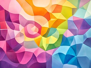 Captivating Geometric Abstraction:Ethereal Crossover of Memory Foam and Whimsical Shapes