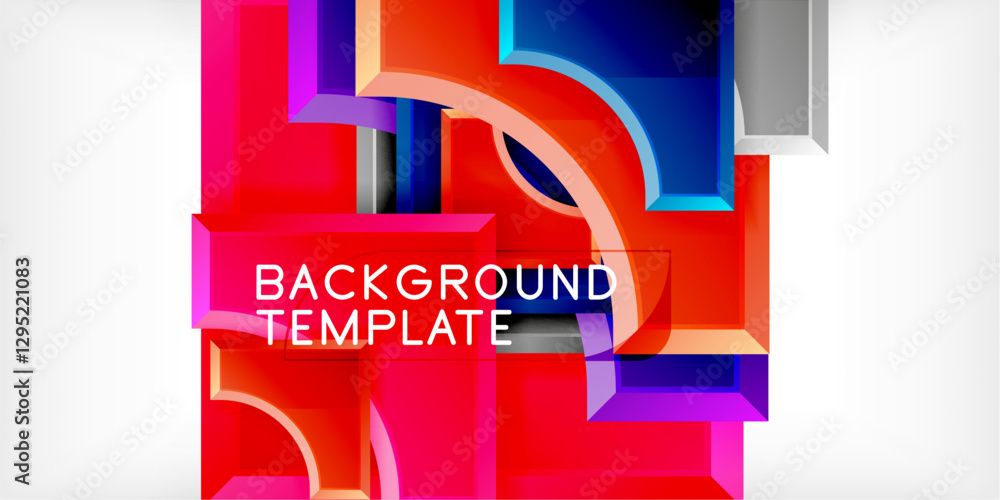 Poster Geometric design abstract background - circles and triangles
