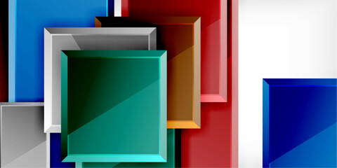 Square shape color abstract geometry. Vector Illustration For Wallpaper, Banner, Background, Card, Book Illustration, landing page