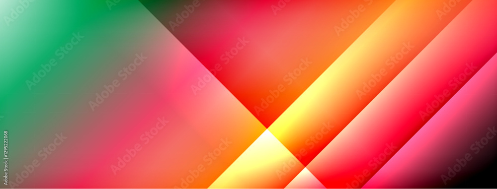 Poster Dynamic shadow lines with gradient colors geometric background
