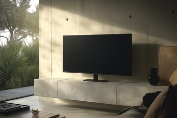 Modern Living Room with Stunning Landscape TV Display