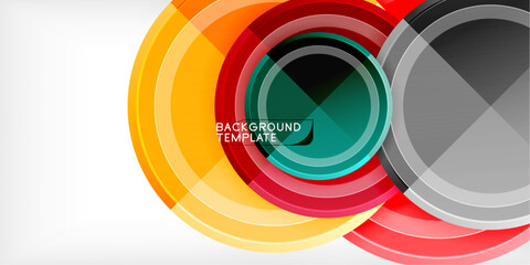 Obraz premium Abstract background - multicolored circles, trendy minimal geometric design, vector illustration