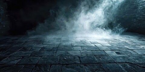 Dark room with a large amount of smoke