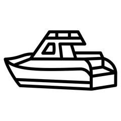 Fishing Boat Icon Element For Design