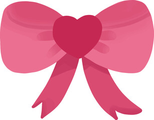 a pink heart shaped bow with a pink ribbon