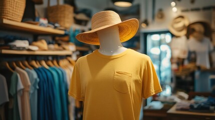 Minimalist Beachwear Display in Retail Store