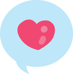 heart speech bubble icon on transparent background