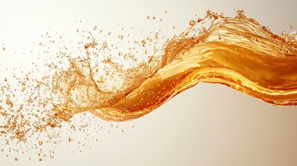 Fototapeta premium Dynamic Splash of Golden Liquid Studio Setting Beverage Photography Aesthetic Vibe