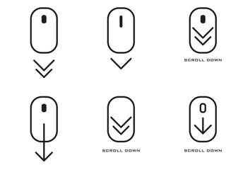 Scroll down icon vector Illustration on white background