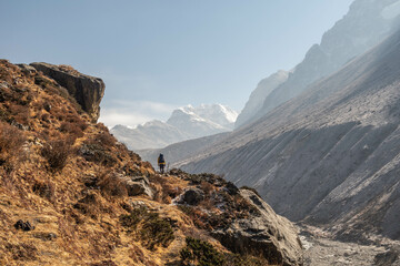 Trekking to Kangchenjunga (Kanchenjunga) North Base Camp, Lhonak, Nepal
