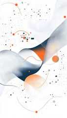 Abstract design displays curving lines dots and circular shapes
