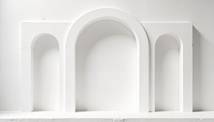 white plaster architecture element frame with arches