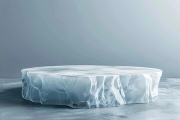 Vibrant Color Visual of Ice Sheet Podium for Product Showcase on Empty Background