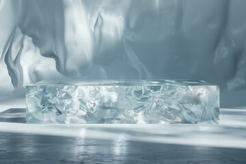 Flawless Visual of Ice Sheet Podium for Product Showcase on Empty Background
