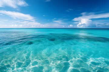 Obraz premium Top-down View of Clear Turquoise Waters in a Tropical Ocean