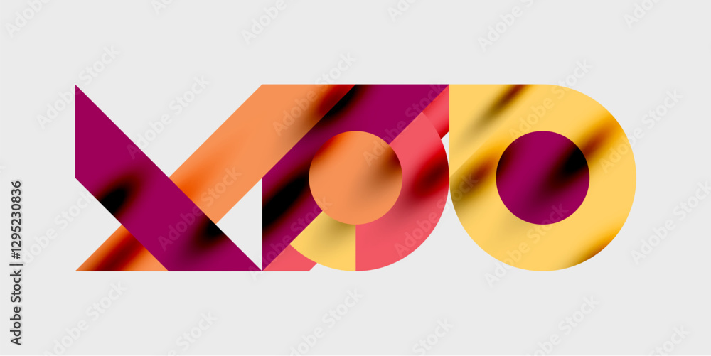 Poster modern abstract background featuring circles, lines, and triangles in a dynamic geometric compositio