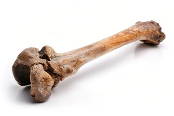 Detailed Picture of Old Bone Isolated on White Background